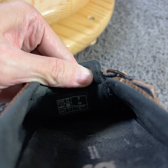 SAS Shoes Womens Size 7 Wide Suede Brown Slip On Clog Comfort Mule Made in USA - Picture 7 of 8